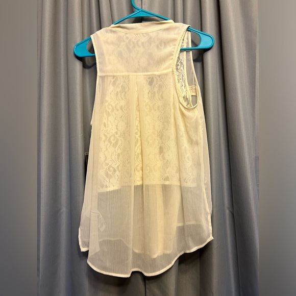 Guess chiffon blouse size M bling rhinestone button up $79 0505 NWT 86 - Picture 5 of 9